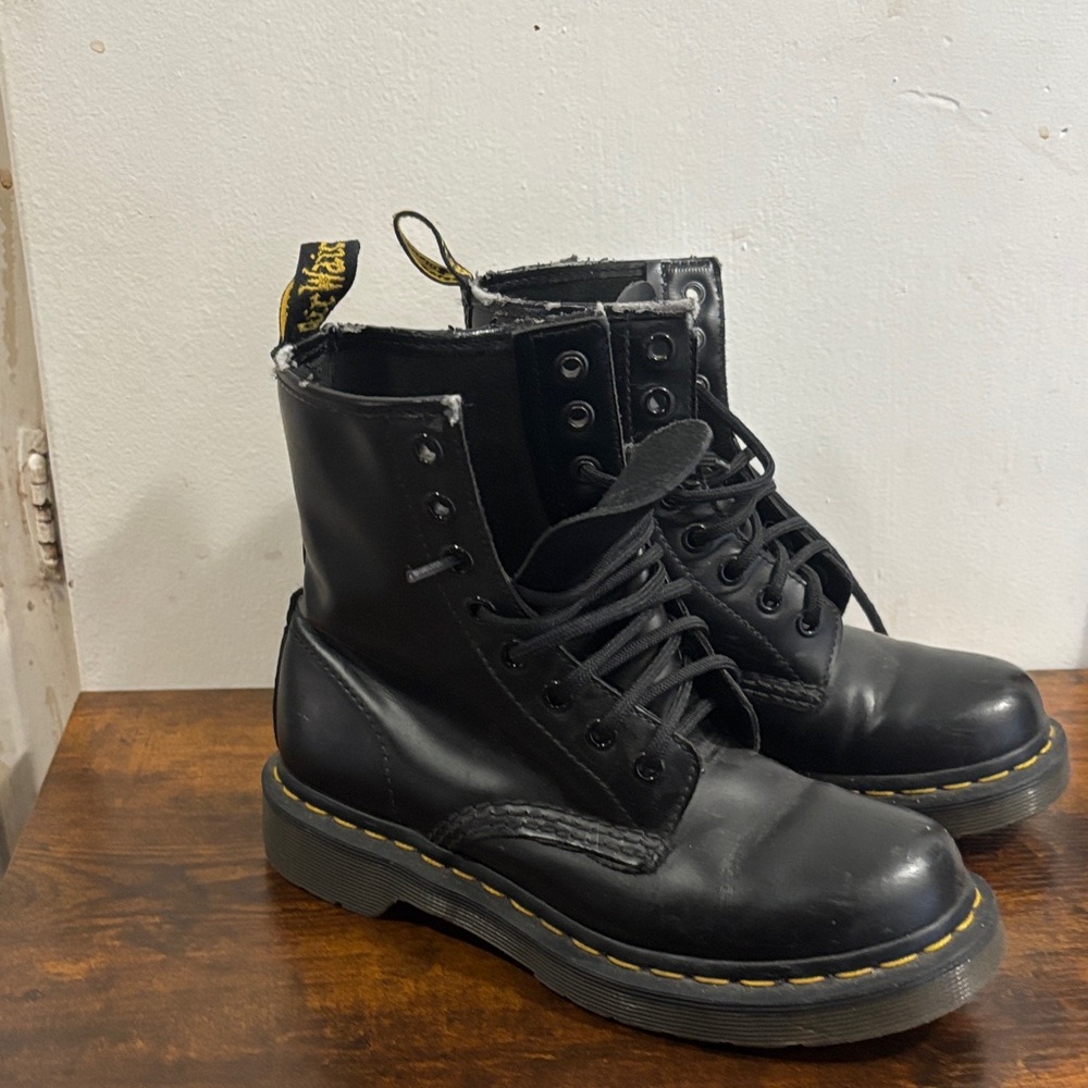 Dr. Martens Black Leather Lace-Up Boots